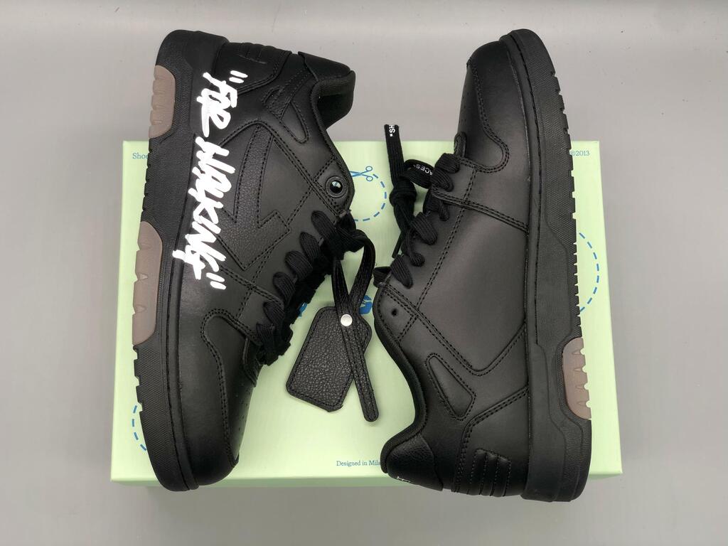 Tênis Off-White Low Tops "For Walking" Black White