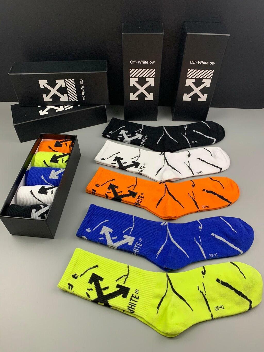 Meias Off-White 5 Pares