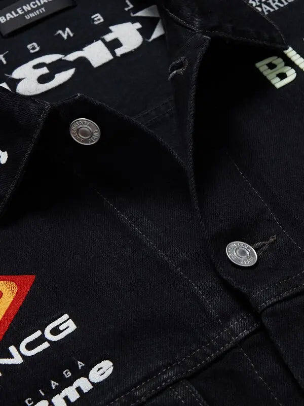 Jaqueta Balenciaga Trucker Jeans Estampada