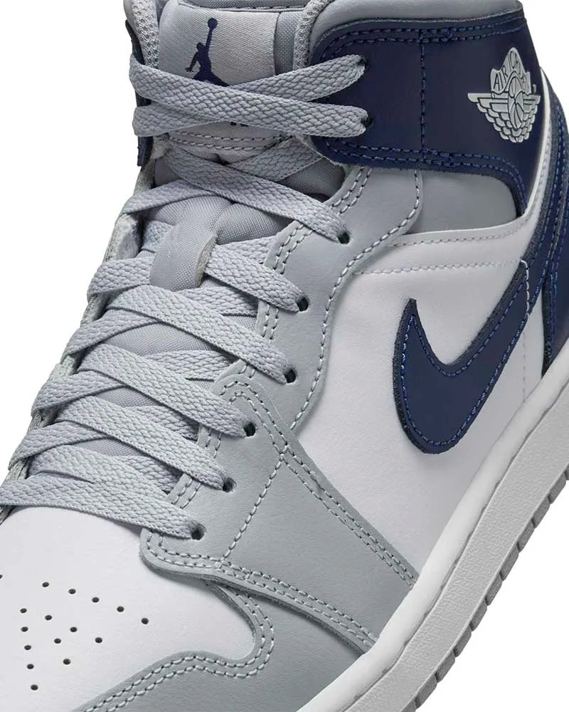 Nike Air Jordan 1 Mid Wolf Grey Midnight Navy