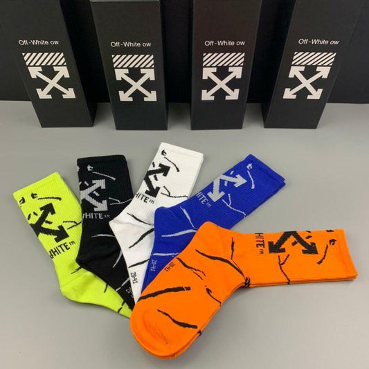 Meias Off-White 5 Pares