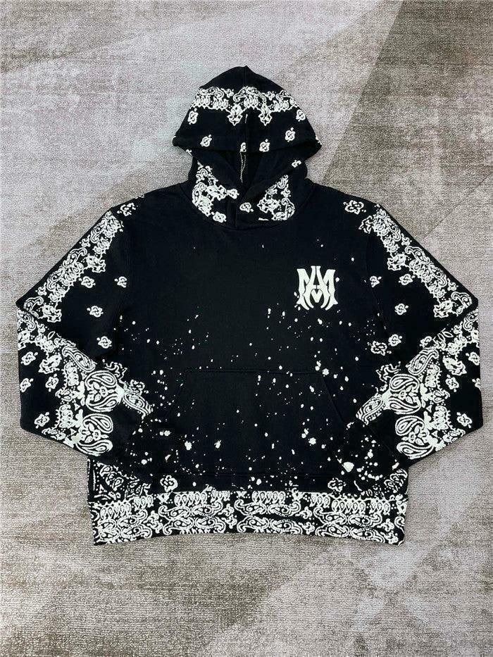 Amiri Bandana B-Ball Hoodie “BlackGrey”